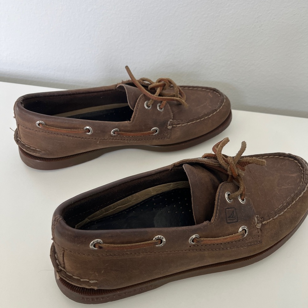 Sperry Brown Boat Shoes with Moccasin Construction